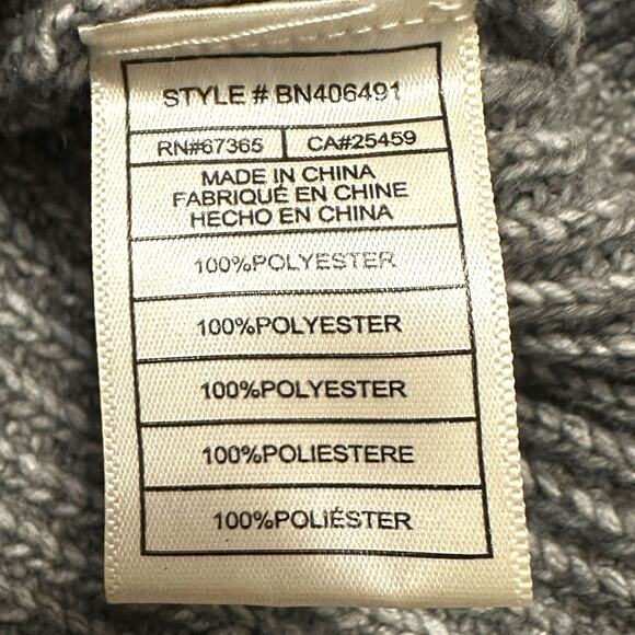 Steve Madden Women’s XS Astro Crystal Turtleneck Sweater Gray Sparkle Cozy Knit - Picture 7 of 8